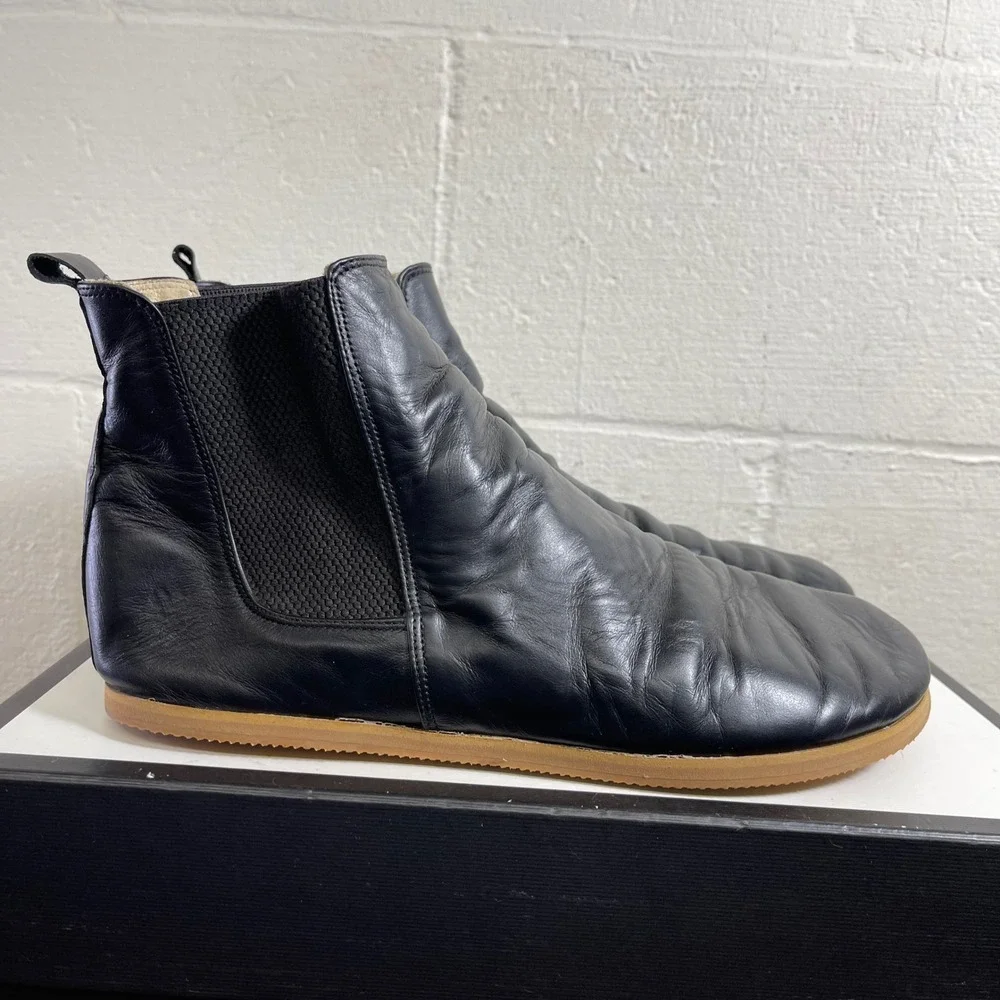 Aintap Chelsea Ankle Boots Barefoot Black‎ Leather Pull On Mens 43 EU/10-10.5 US